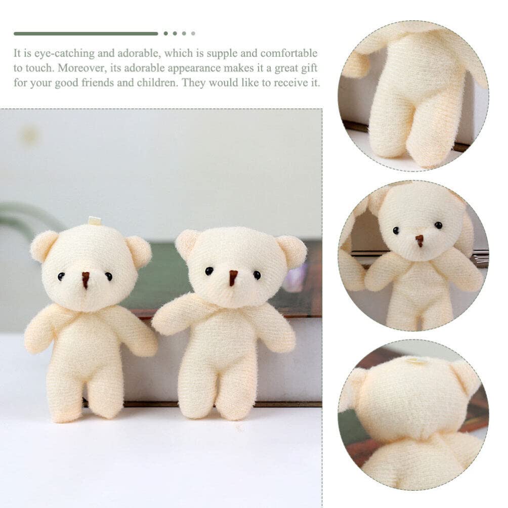 CALLARON Cute Small Stuffed Bears, 12-Piece Fluffy Teddy Bear Kit with Keychains, Perfect for DIY Christmas Decorations, Graduations, Halloween,