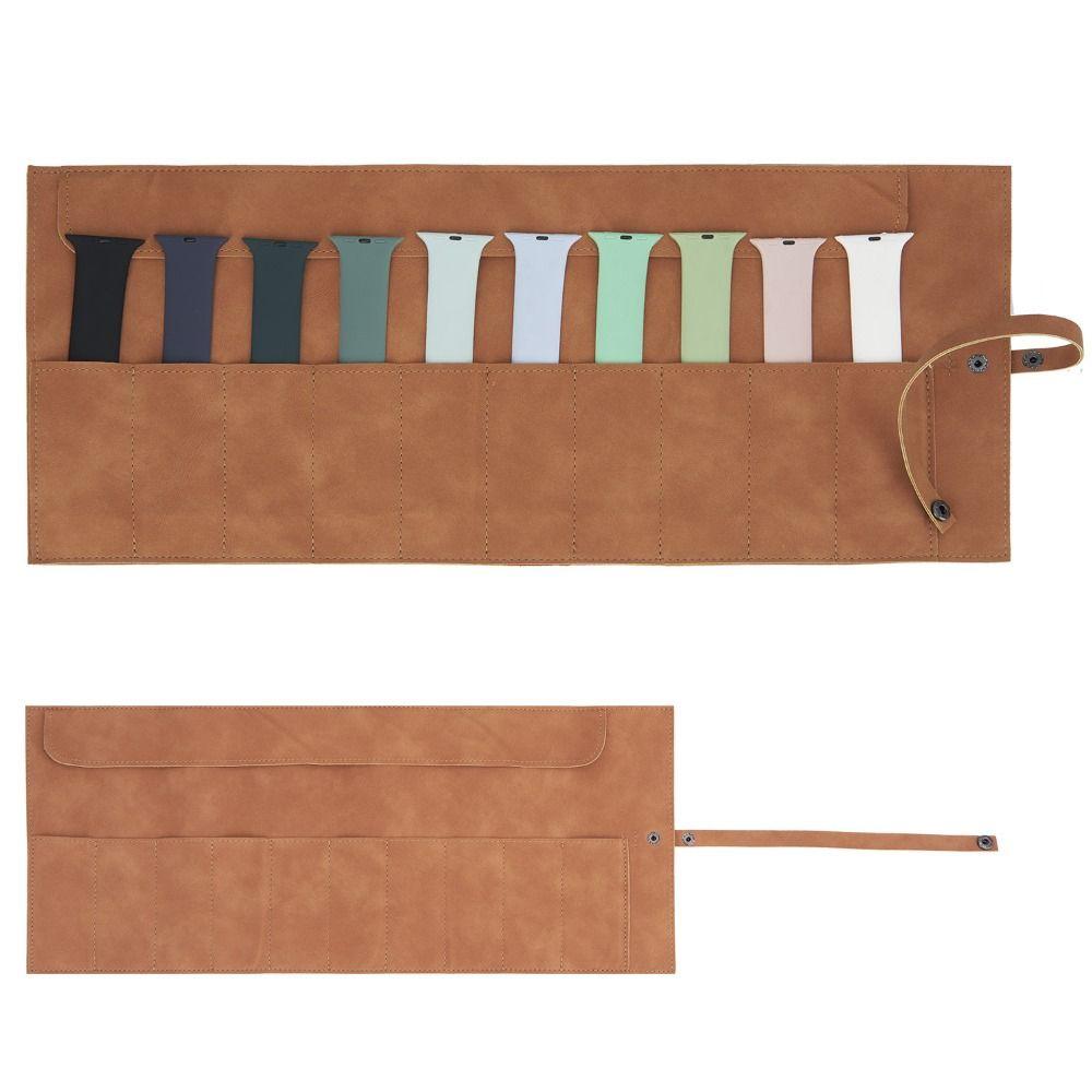 Matte Leather Watch Organizer Case Lightweight Watch Band Case Watchband Pouch  Watch Accessories