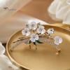 Brooch White Plum Blossom Brooch, Artistic Flower Branches Lapel Pin, Secure Clasp Electroplating Anti-Oxidation Badge for Coats Shirts Bags