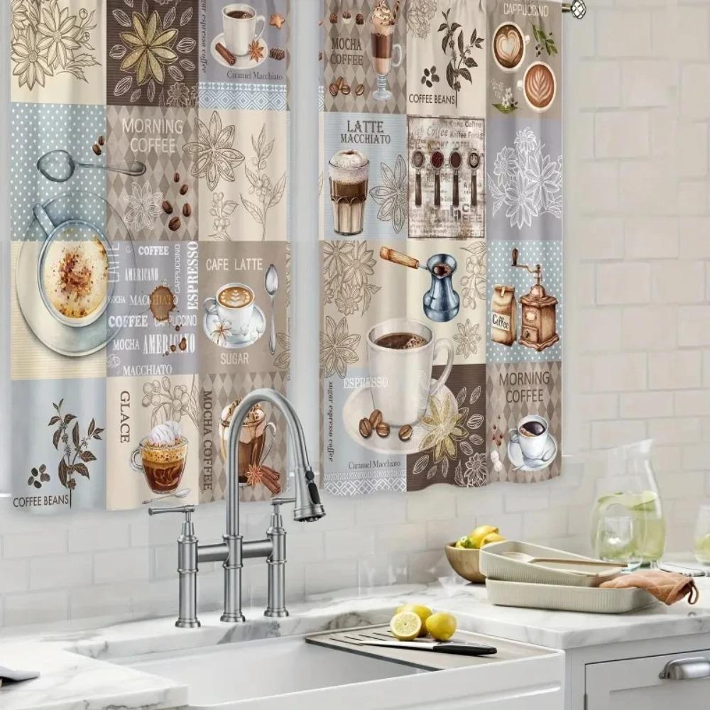 2 PCS Timeless Country Cooking Space Curtain Layer Farmhouse Country Residence Kitchen Area Family Room Bed Room Dining Room Decoration Accessories