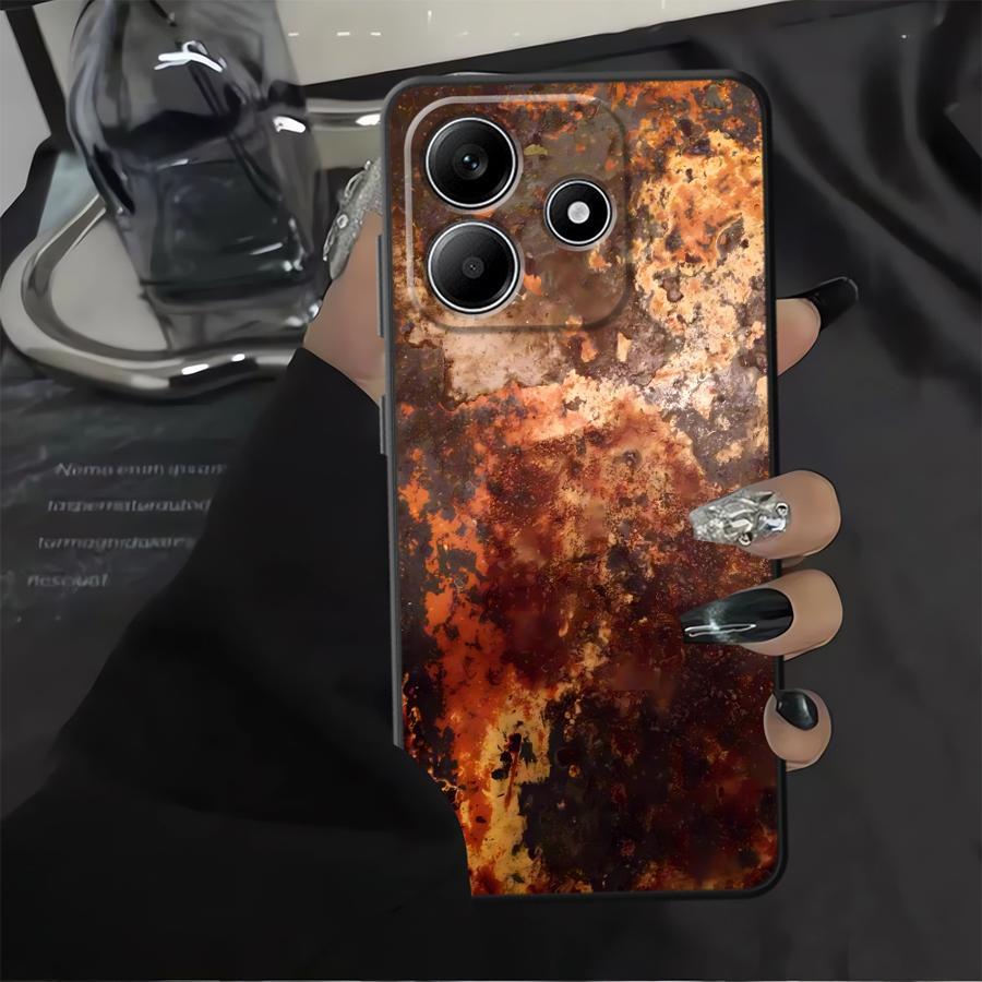 Case for Xiaomi Redmi Note 10S 11S 11 13 12 Pro Plus 9s 12S 10 9 8 Pro Soft Back Phone Cover Retro Rust Design