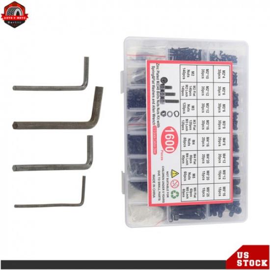 1600 Pcs metric screws and nuts kits M2 M3 M4 M5 With 12.9 Grade Alloy Steel