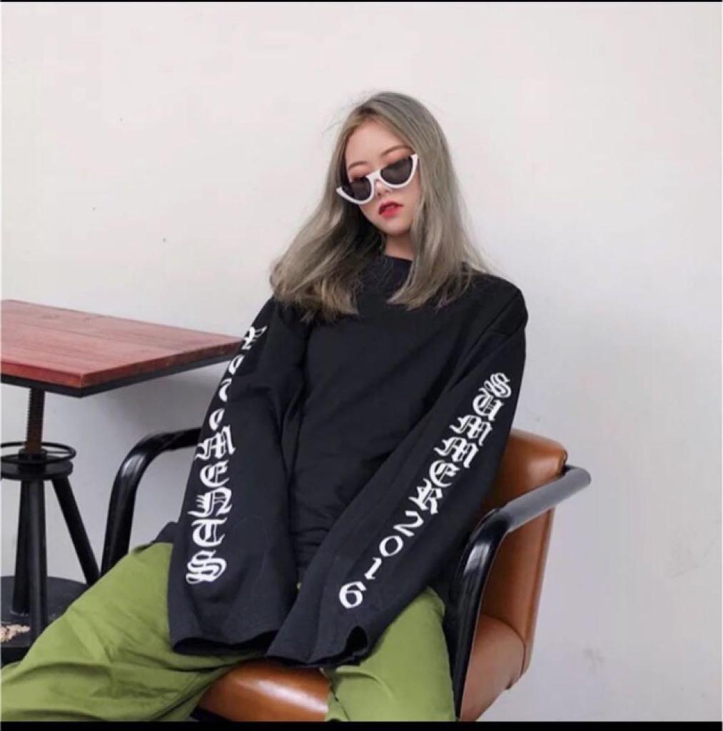 [GEBRAUCHT] Herren Langarm T-Shirt, Schwarz, Größe M, Tanz, Streetwear, Ulzzang, Koreanischer Stil