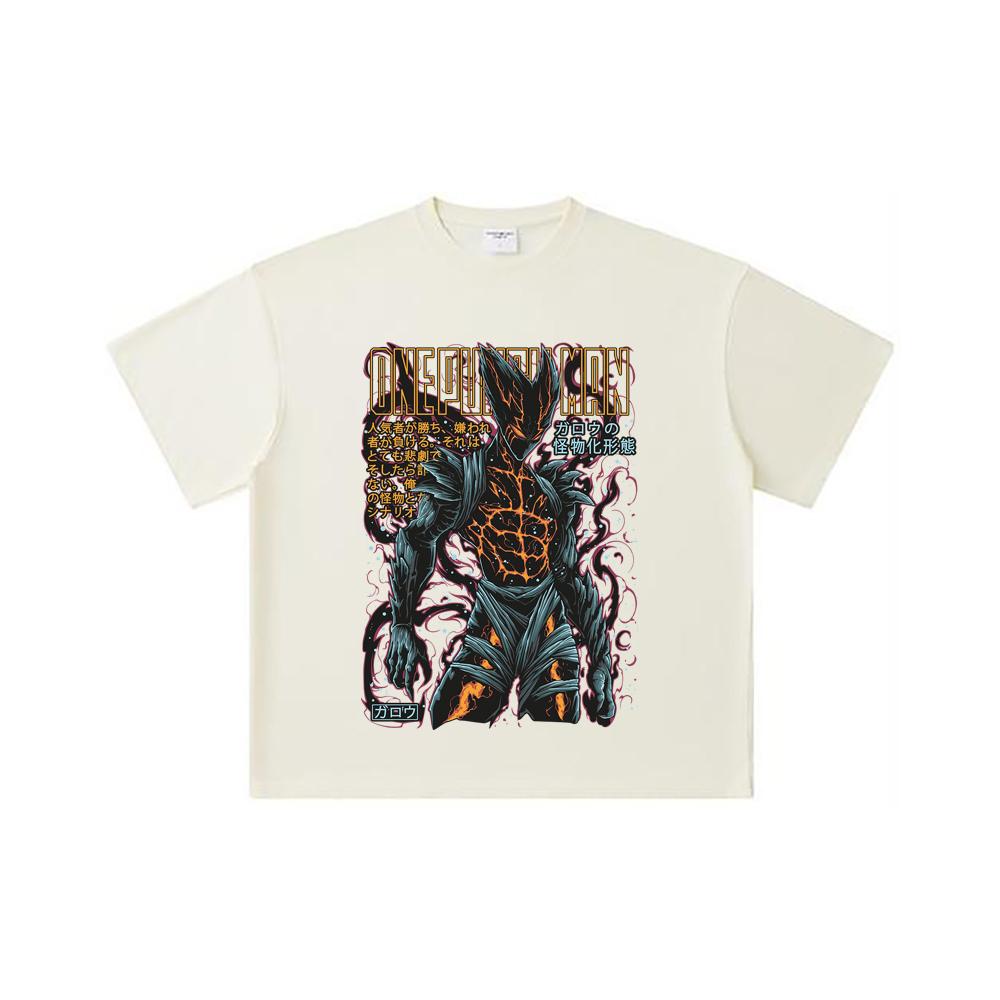 

260 GSM Double Yarn 32 Count 100% Cotton One Punch Man V8 Garou Print Unisex Heavy Cotton T Shirt S абрикосовый