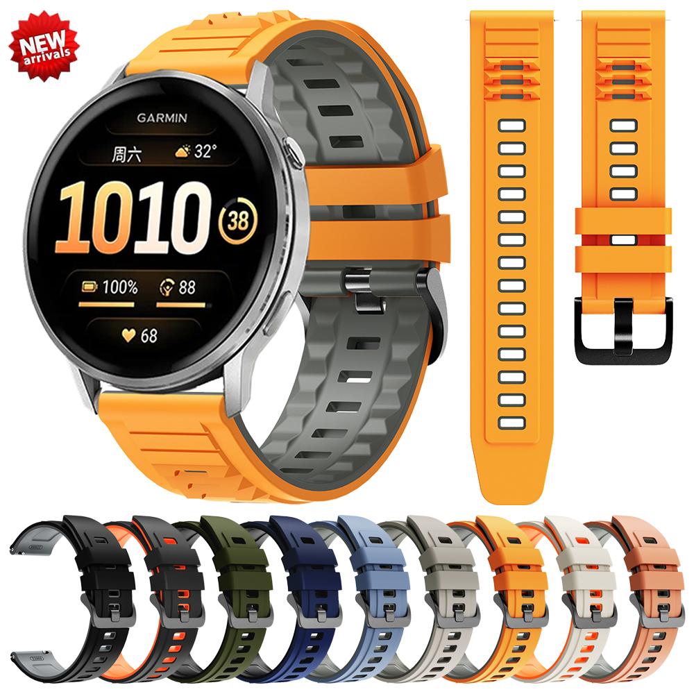 22mm Silicone Bands For Garmin Forerunner 255 Music 265 570 Vivoactive 4 Sports Bracelet For Garmin Venu 2 3 4 45mm Active Strap