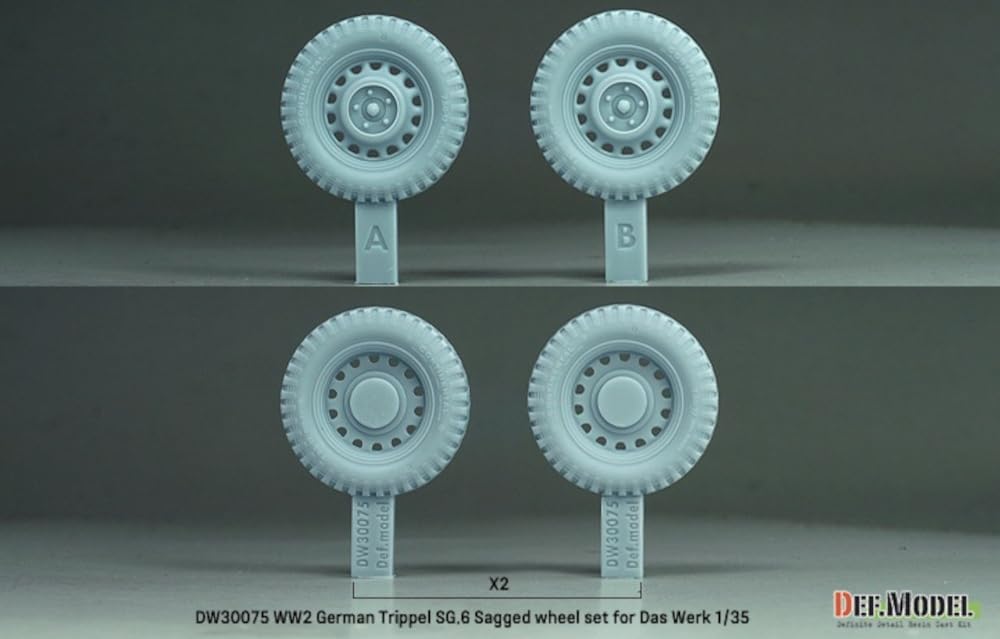 Deaf Model 1/35 WWII German Trippel SG.6 Amphibious Vehicle with Weight-Deforming Tire Set (for Daswerk) Plastic Model Parts DW30075 (Combat Vehicle)