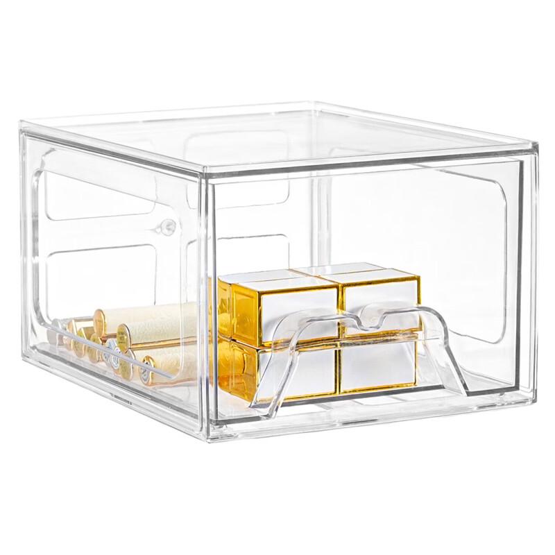 miflame Transparent Stackable Desktop Drawer Storage Organizer