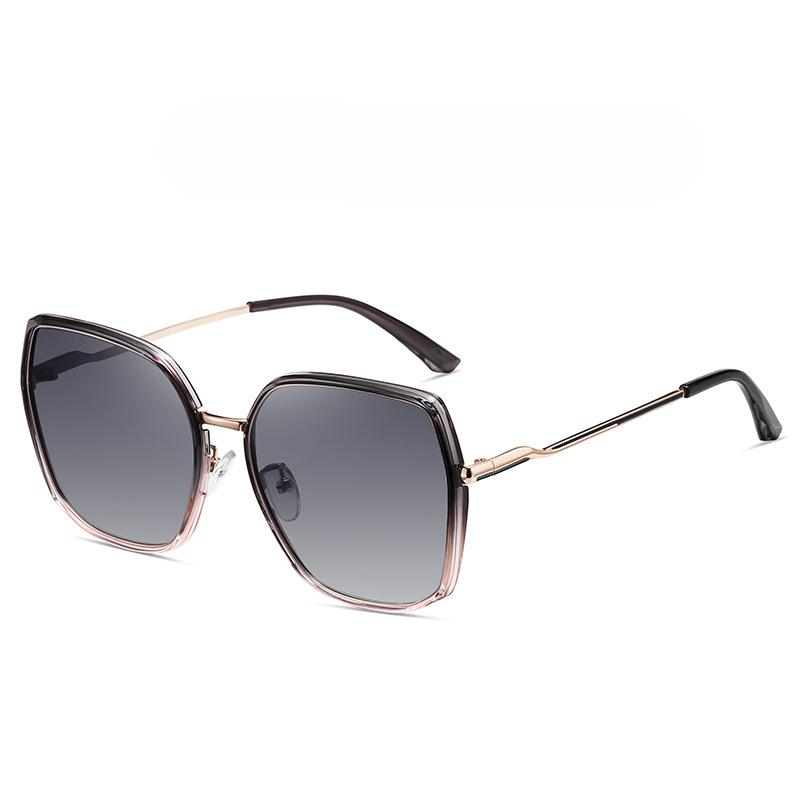 New Irregular Polygonal Polarized Sunglasses Large Frame Women's Commuting TAC Sunglasses Metal Frame Fashion Glasses