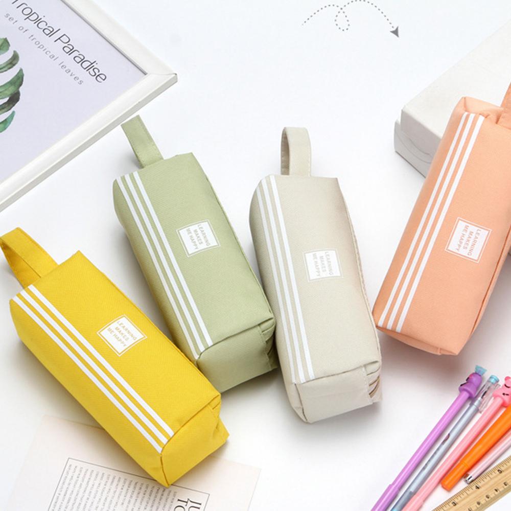 Penbag Colorful Large Capacity Pencil Cases Korea Fabric Pen Box Pouch Case School Office Stationary Supplies Women Cosmetic Bags