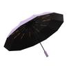 12-Bone Three-fold Automatic Double Keel Folding Umbrella Men's Simple Plain Color Umbrella