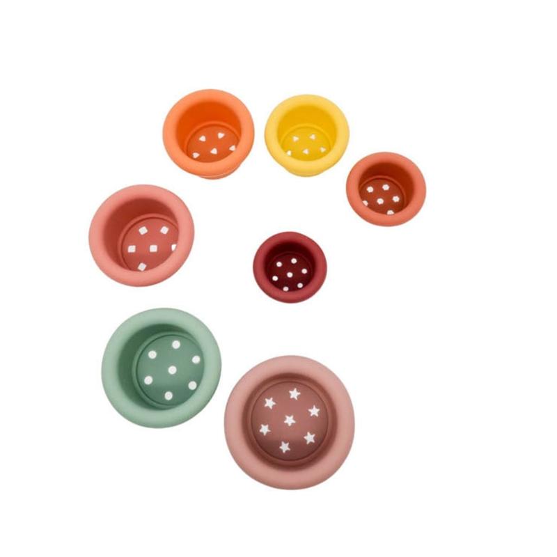 Hourglass Stacking Cup Water Playing Toys for Pools Bathtub Shower Interactive Toy for Baby 6M+ Early Learning 7Pieces
