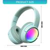 Foldable LED Gaming Headphone with Noise Canceling Bluetooth-compatible 5.4 Long Battery Life Auxiliary TF Card Support