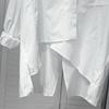 Korean Dongdaemun Irregular Back Slit Long Sleeve Loose Shirt - Women's Spring/Autumn Trendy Style