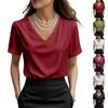 Dámské topy s fleky Halenka s krátkým rukávem Trička s výstřihem do V Business Casual Outfity
