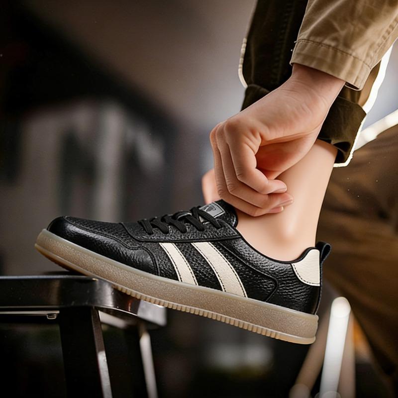 Leather Men's Hollow Men's Shoes Board Shoes White Shoes Men's Pure Cowhide Shoes Men's Casual Shoes