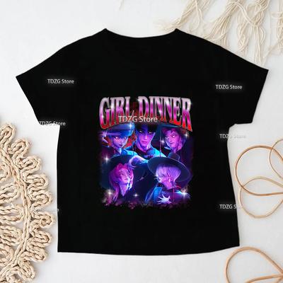 Letni K-popowy T-shirt z nadrukiem Łowcy Demonów, modny, casualowy, dla dzieci, góra, filmowy, z okrągłym dekoltem, kreskówkowy Saja, dla chłopców i dziewcząt, casualowa odzież dziecięca
