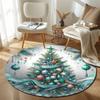 Statement Round Christmas Multicolor Rug Pad, Non-Slip Floor Mat for Bedroom