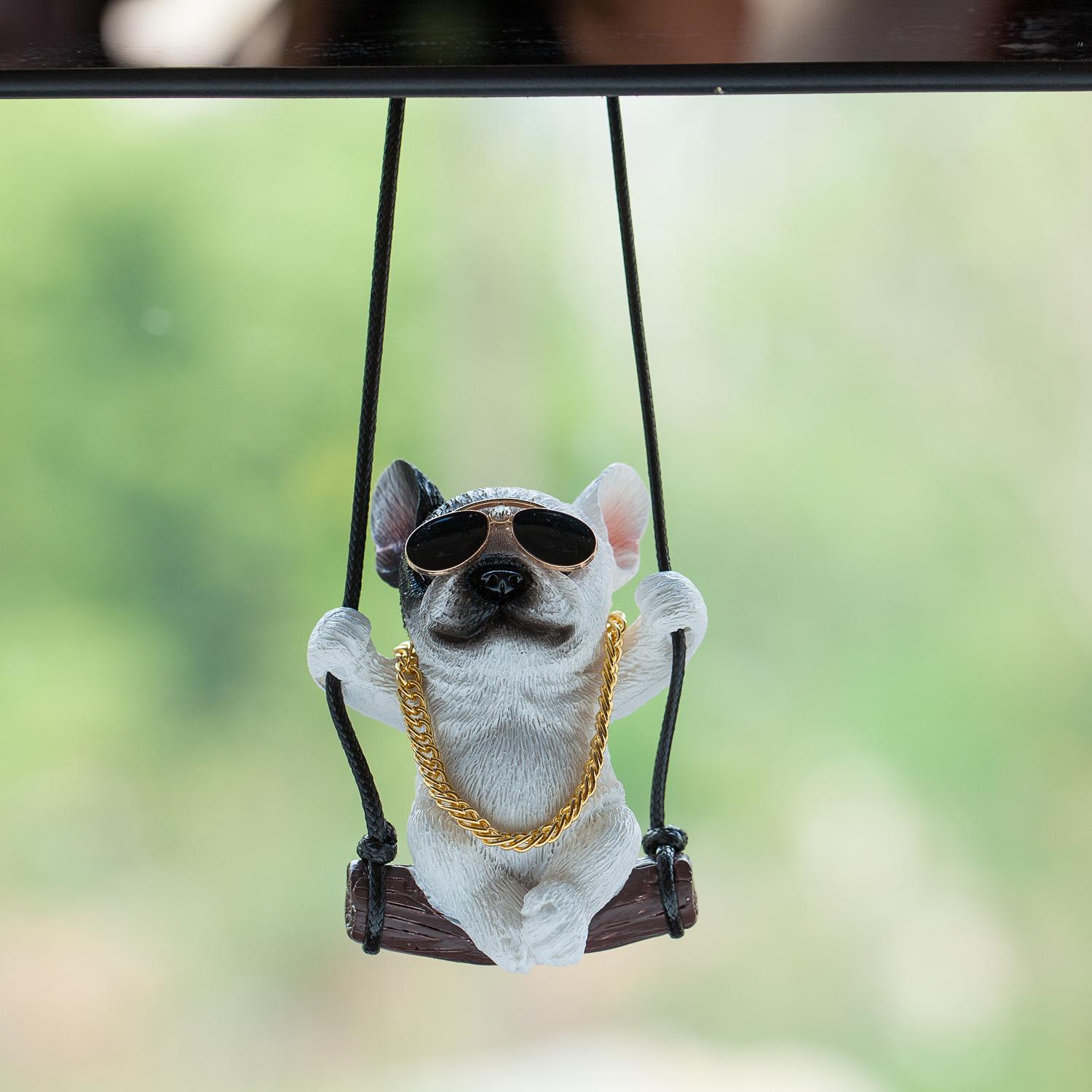 

Украшения для автомобиля в виде французского бульдога - милые подвески-качалки для зеркал заднего вида