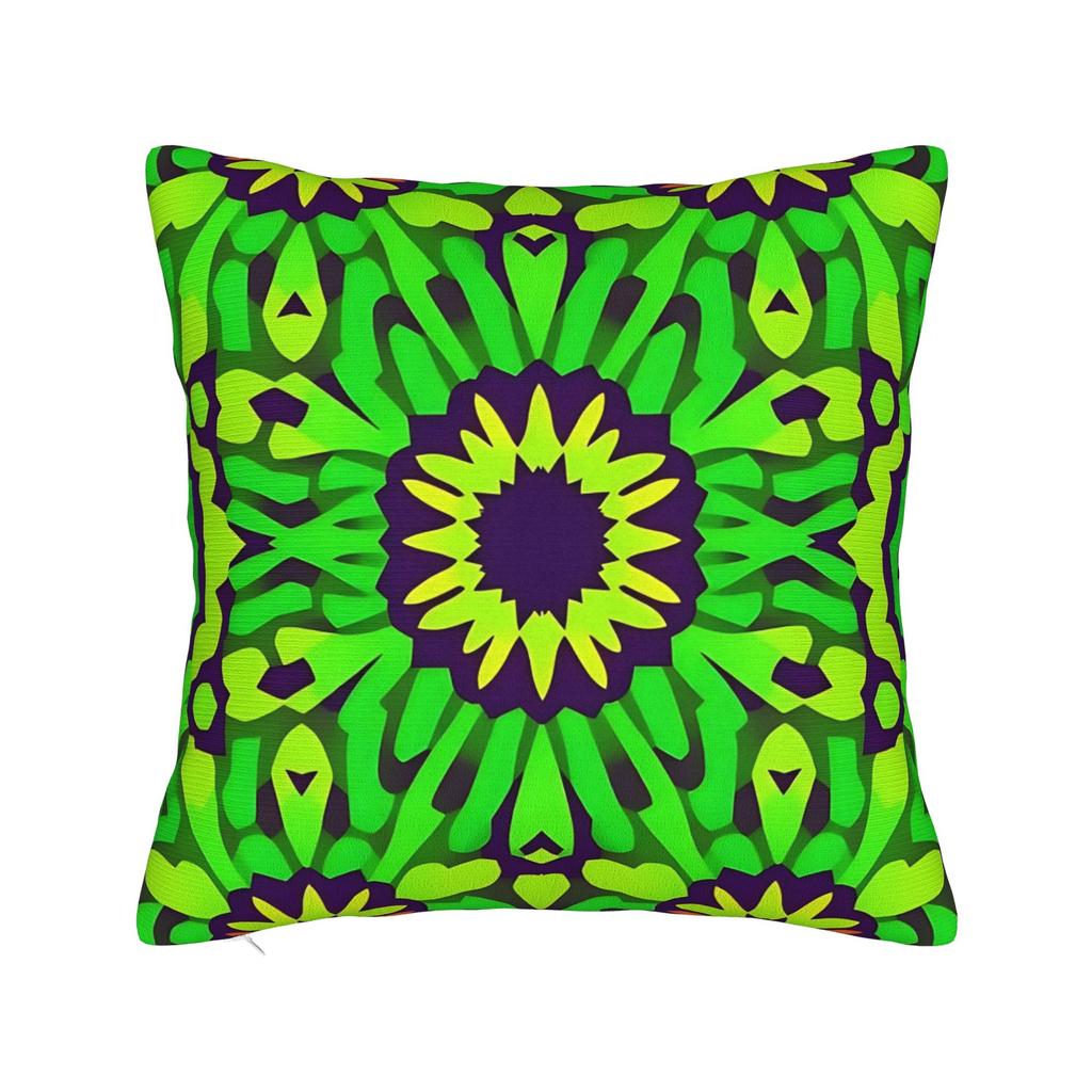 Lime Green Abstract Pattern Pillow Cover Print Cushion Cover Cute Funny Pillow Case For Living Room Chair