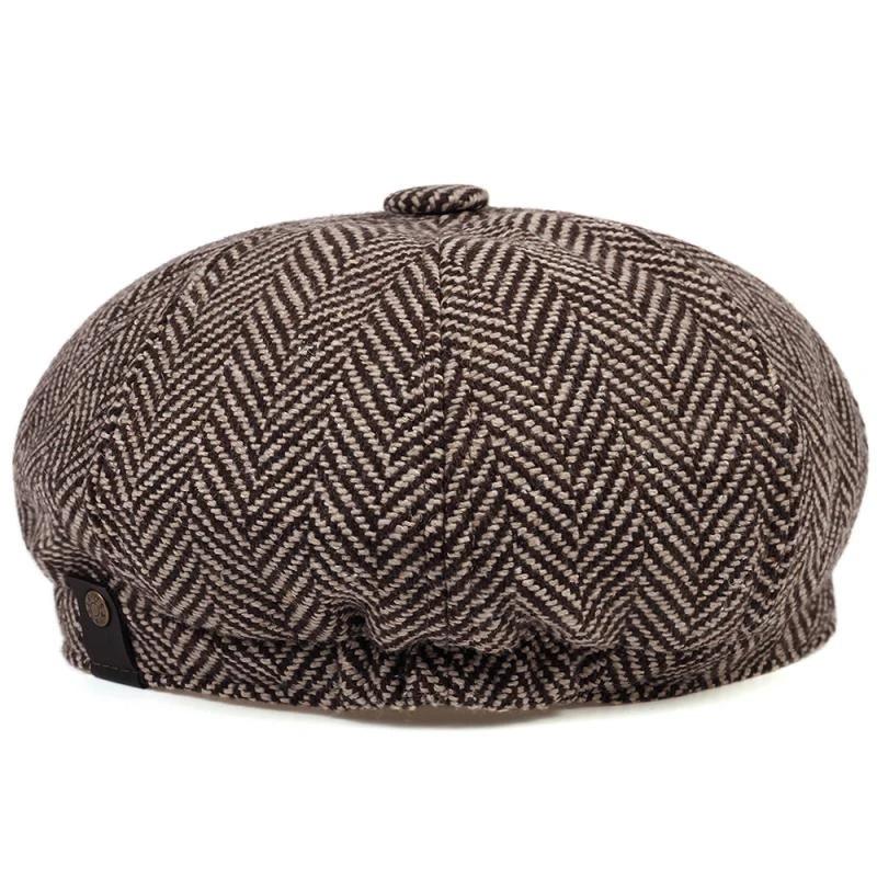 Cappelli Tweed Peaky Blinders Newsboy Cappellini Piatto Uomo Spina di Pesce Cappelli Piatto Uomo Donna Cappello da Pittore Britannico Cappello Morbido Primavera Autunno