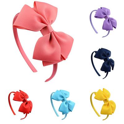 4'' Boutique Tiara Satin Kinder Haaraccessoires Band Stirnbänder Schleife Haarband Kopfschmuck Haarreif