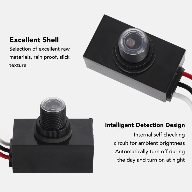 Photocell Light Sensor IP65 Proof Level Multifunctional Compact Outdoor Photoelectric Light Control Photocell Sensor