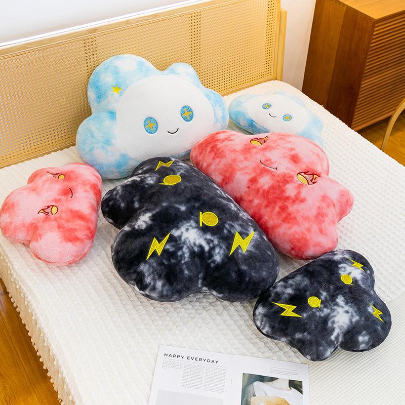 Cartoon Cloud Plush Pillow: Emoji Cushion for Bedside, Bay Window, Office Chair & Girls' Room