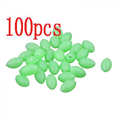 100Pcs Set Lighting Plastic Glow In The Dark Luminous Beads Fishing Lures Oval Shaped