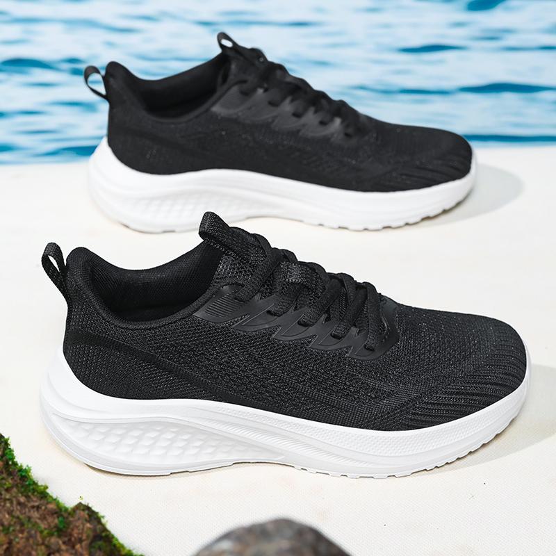 

Мужские повседневные кроссовки для бега, дышащие сетчатые кроссовки, противоскользящие, легкие, спортивная обувь для мужчин для ходьбы, тренировок 36 черный белый
