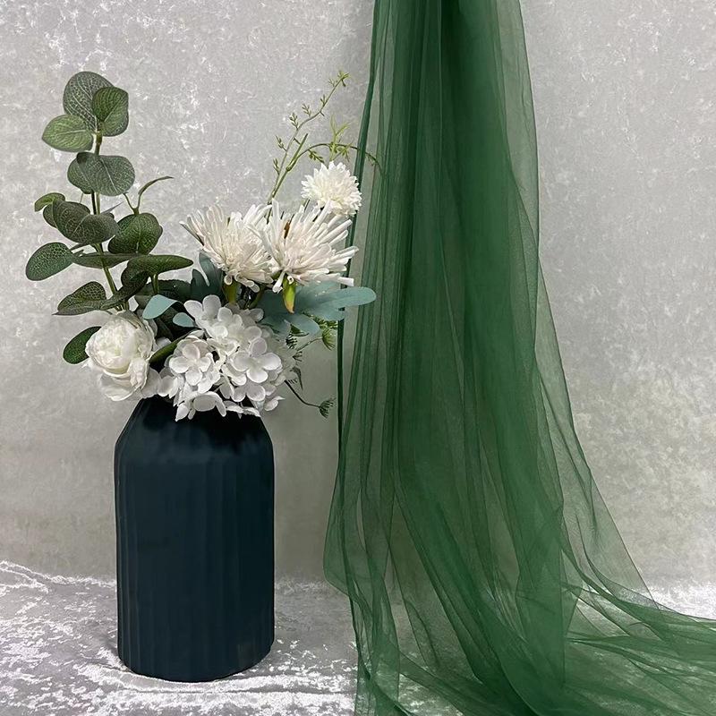 Green Soft Yarn Curtain Net for Kindergarten Decoration, Scene Layout, Wedding Backdrop, and Dress Fabric