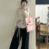 Painted Graffiti Micro-transparent Thin Sunscreen Blouse Long-sleeved T-shirt Women's 2026 New Summer Korean Beautiful Small Top