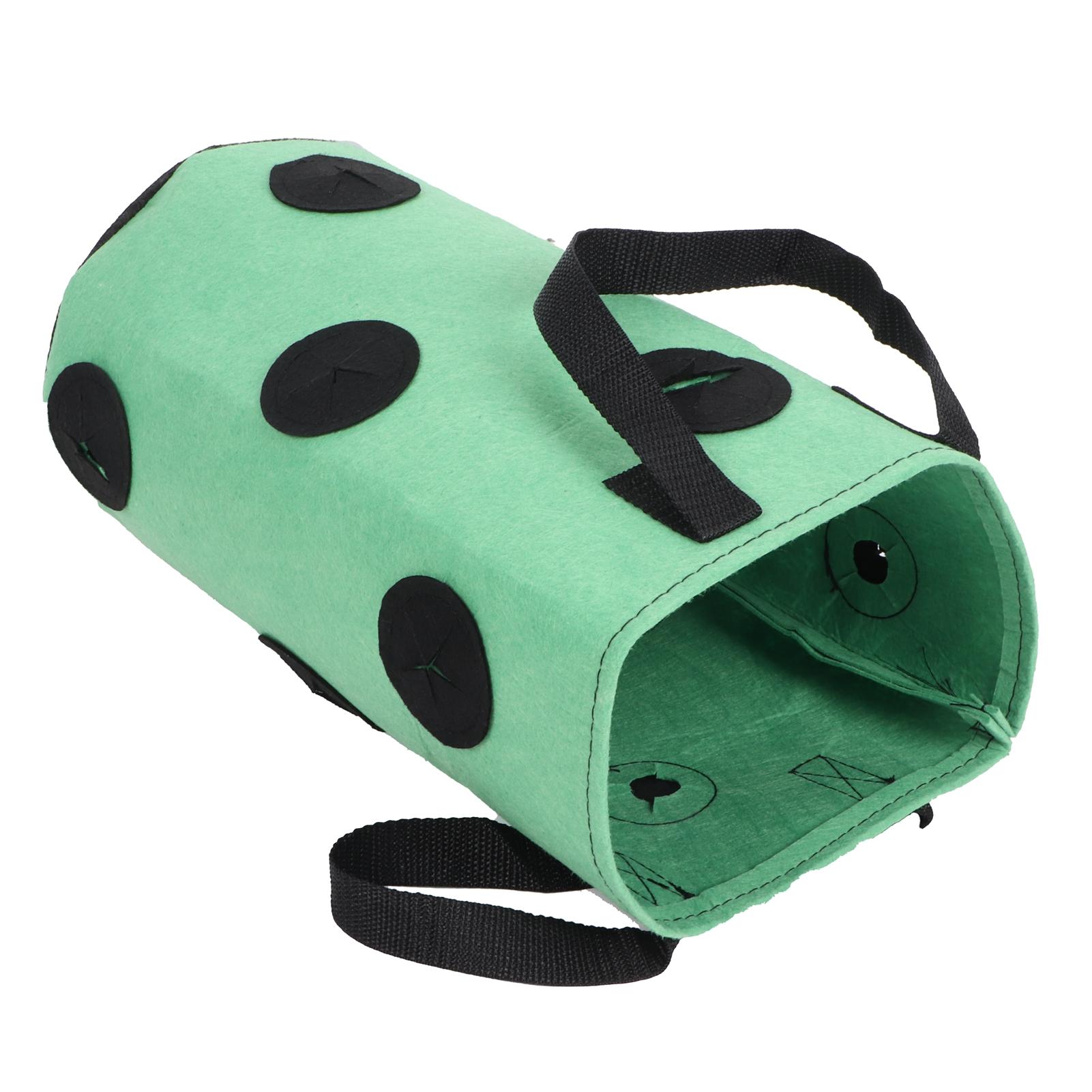12 Holes Strawberry Planter Bag with Handles Portable Felt Plant Growing Bag for Garden