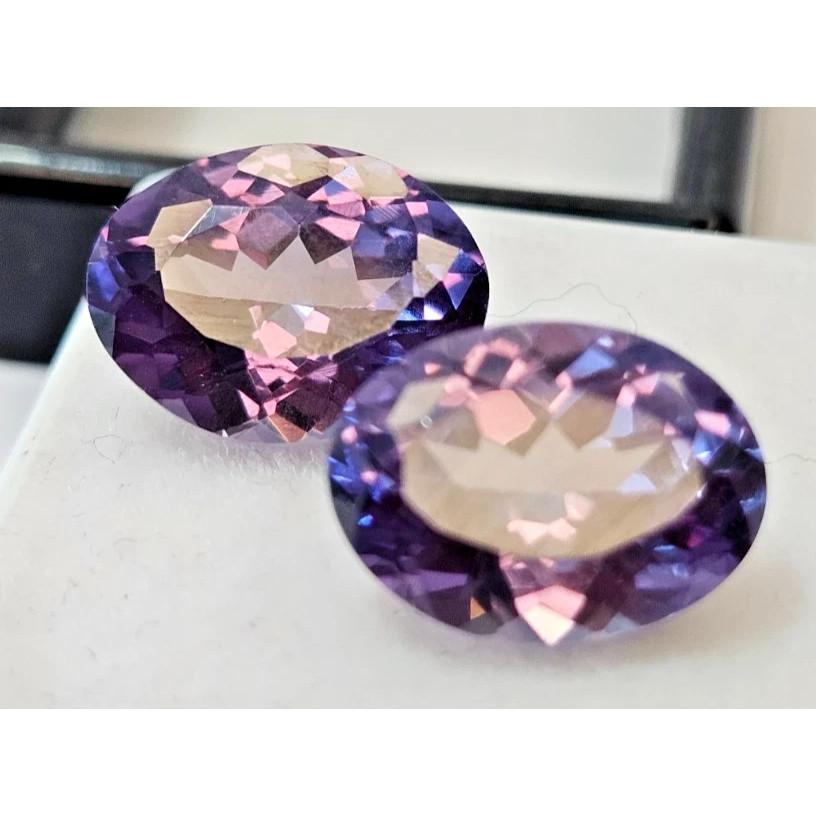 Alexandrite Color Change 33 Ct Oval Cut Pair Certified Beautiful Loose Gemstone