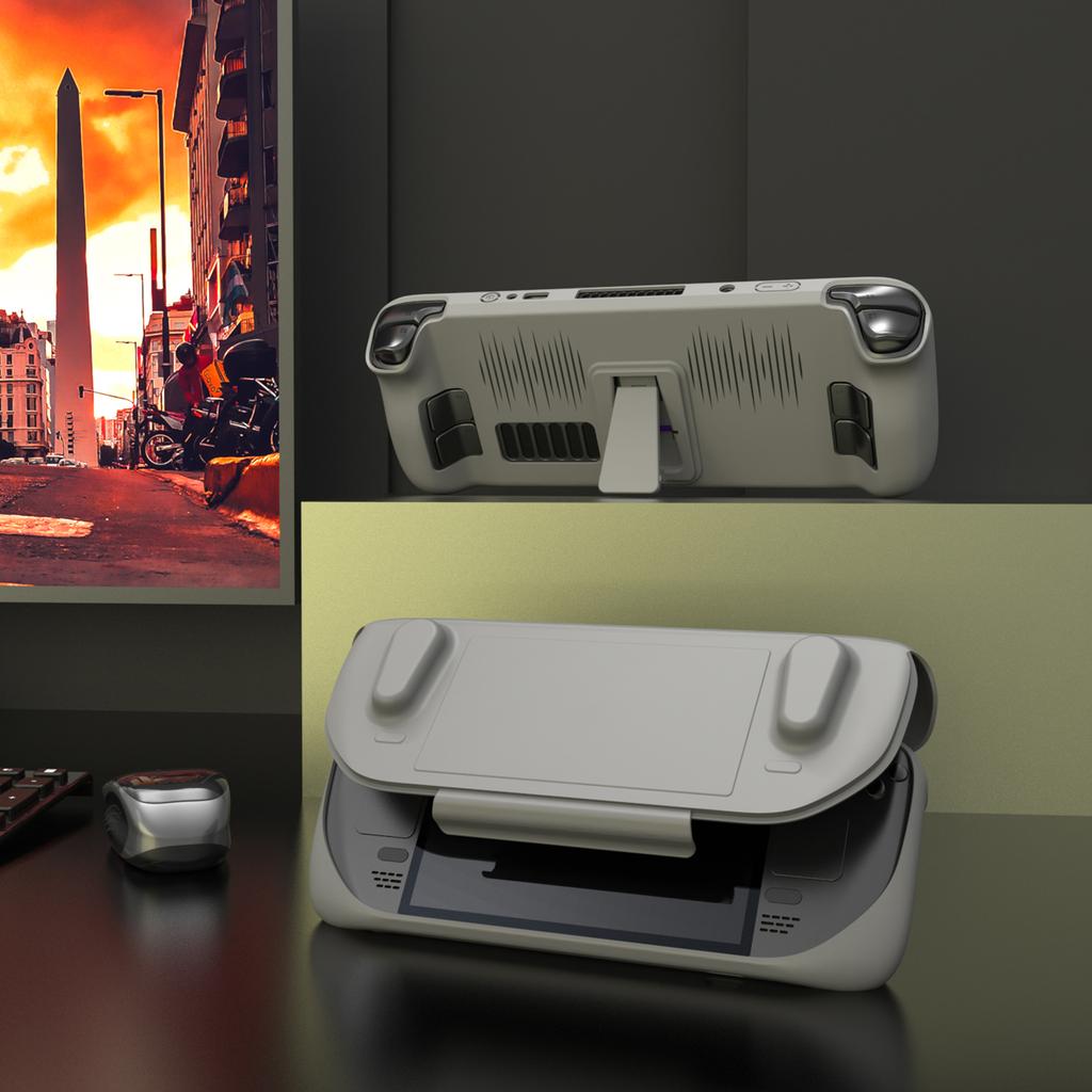 Protective Case Soft Cover for Steam-Deck Gamepad Housing with Support Bracket-