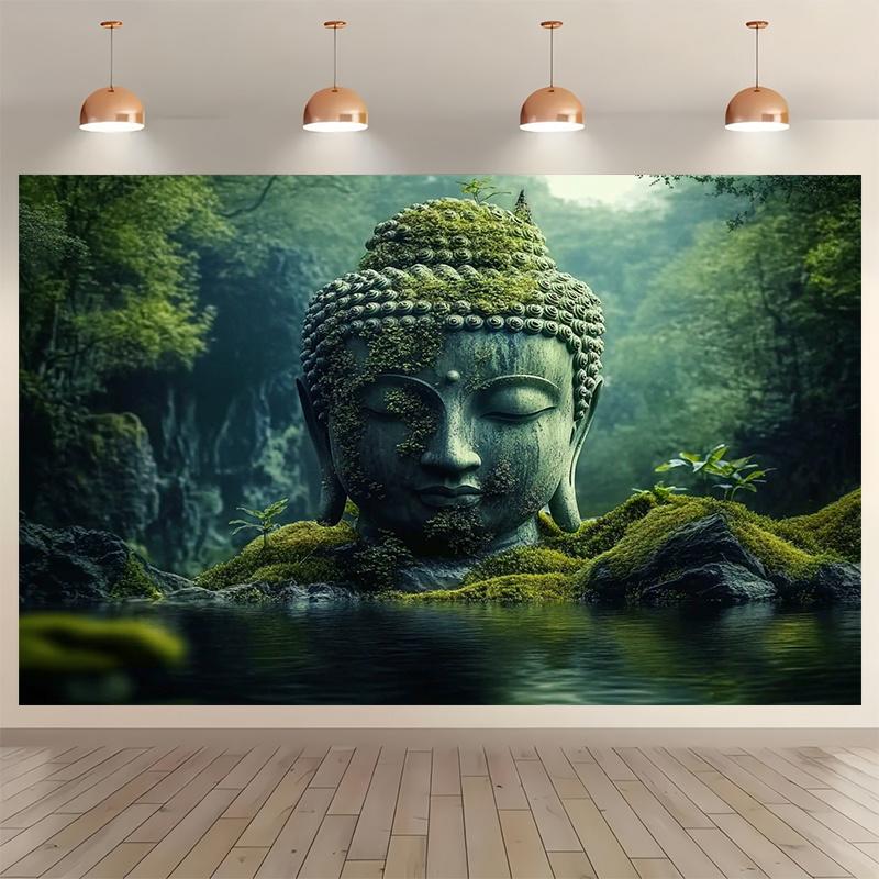 Buddha Zen Meditation Buddhist Photography Background Cloth and Party Banner Polyester Fabric - Festival