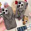Cover Posteriore Traslucida Ondulata di Lusso Nera Angelo Morte Demone Per iPhone 17 16 15 11 12 13 14 Pro Max Plus Pro