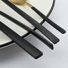5Pcs Dinnerware Set Stainless Steel Tableware Set Knife Fork Spoon Dinner Set Black Gold Cutlery Set Kitchen Service for 6