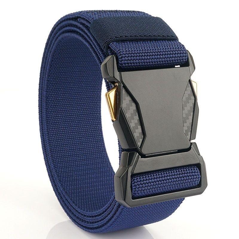 Automatic Buckle Men's Belt Quick Release Weave Waist Band  Outdoor Leisure Sports