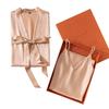 Elegant French Mulberry Silk Camisole & Robe Set for Wedding Morning