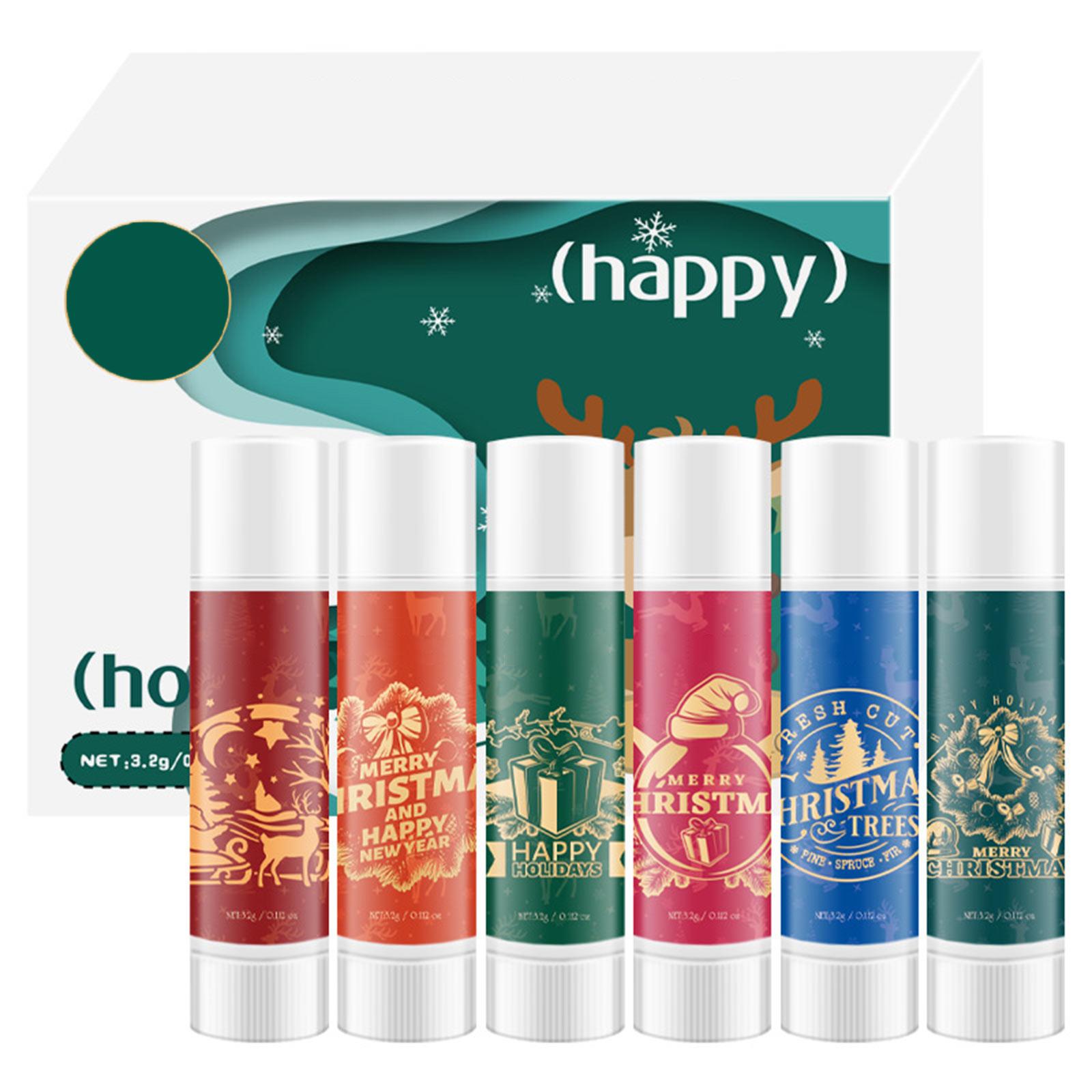 

Рождественский подарочный набор бальзамов для губ, 3 фруктовых вкуса, увлажняющий бальзам для сухих потрескавшихся губ, в изысканной упаковке, подарки для ухода за губами для женщин и мужчин One Size