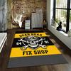 "Gear Head Fix Shop Skull with Tools Yellow and Black Themed Rug" Suitable for use as an anti-slip for living room bedroom sofas