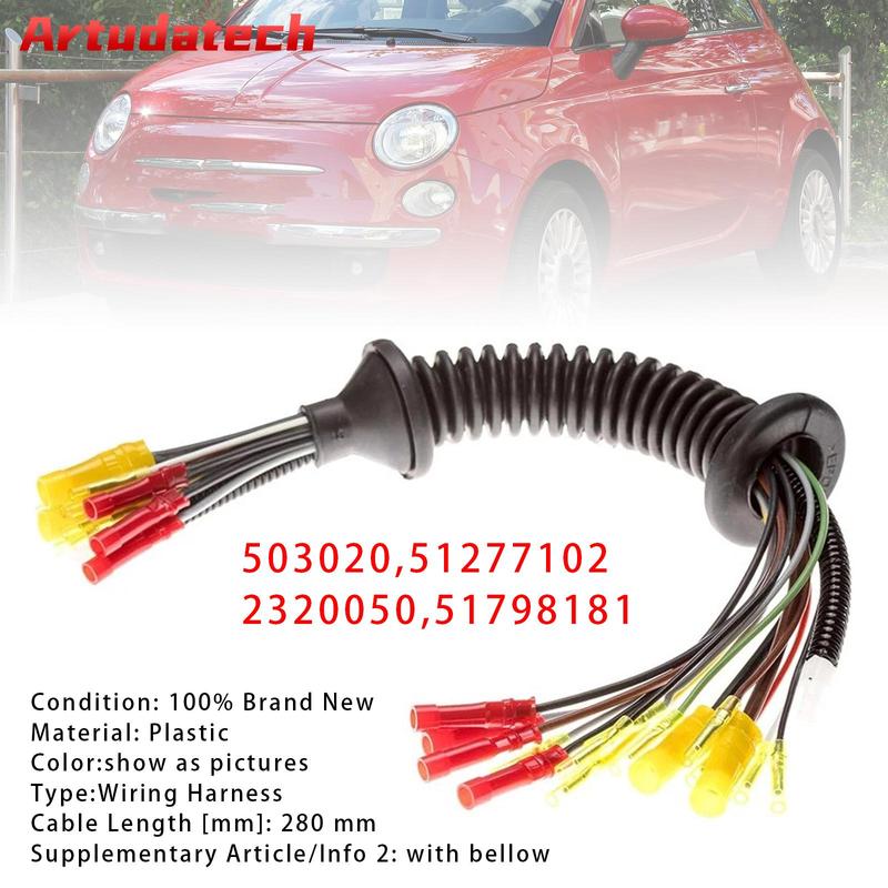 Artudatech Rear Door Cable Wiring Harness Tailgate Loom For Fiat 500 2007 2008 2009 2010 2011 2012 2013 2014 2015