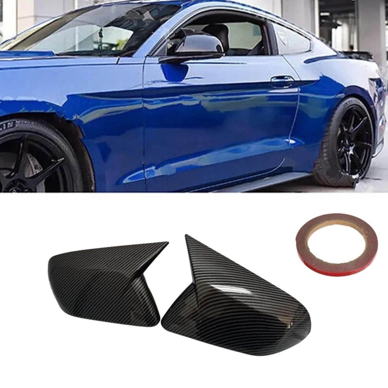 

Europe & America Version For 2015-2024 Mirror Caps Pair Car Side Rearview Mirror Cover Ox Horn Rearview One Size