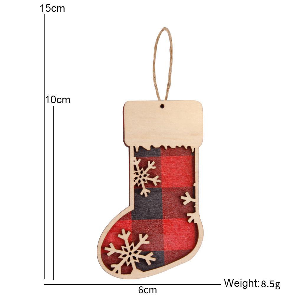 Vintage-style Wooden Christmas Stocking Decoration Ideal For Cozy Festive Settings