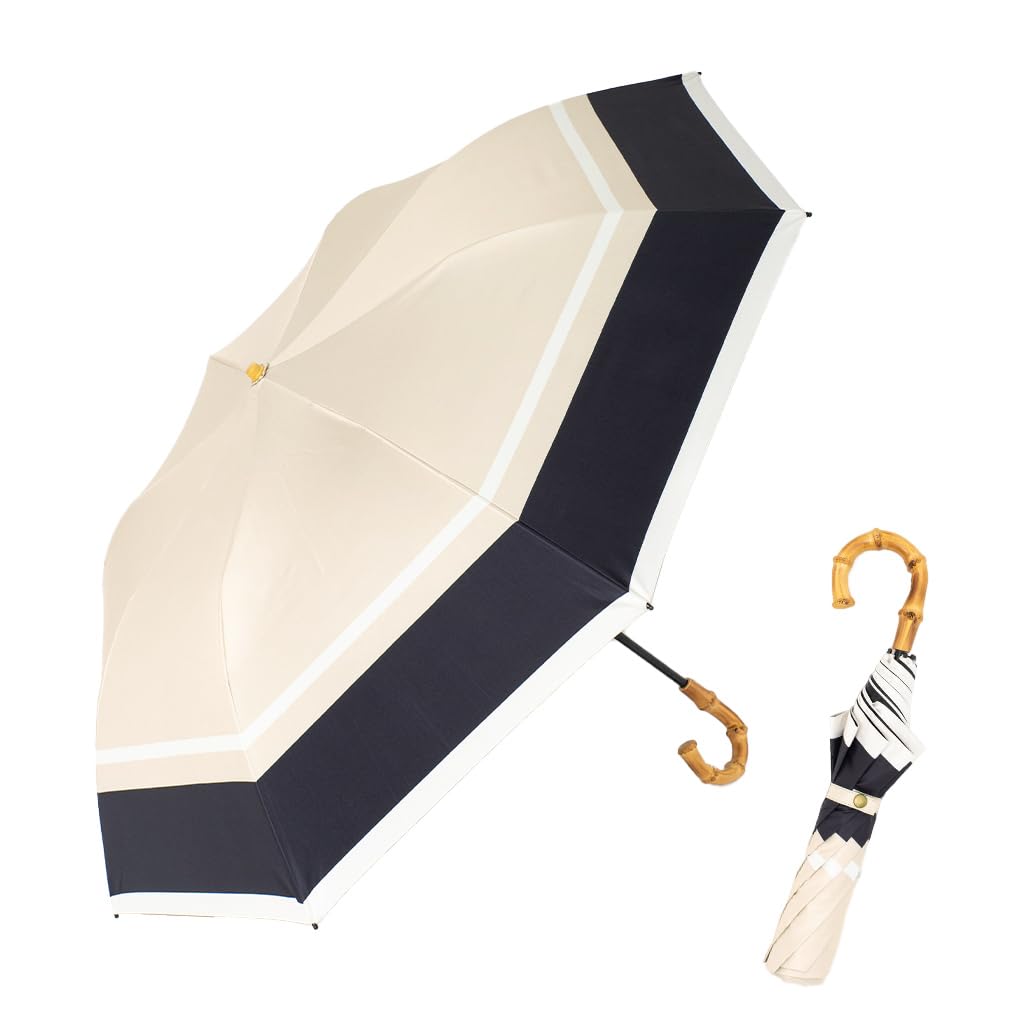 

Короткий зонт Vita Felice для женщин, как солнечный, так и дождливый x [VITAFELICE] 2-х складной (для дней/ребра 55см) пру-30175z (бежевый черный)