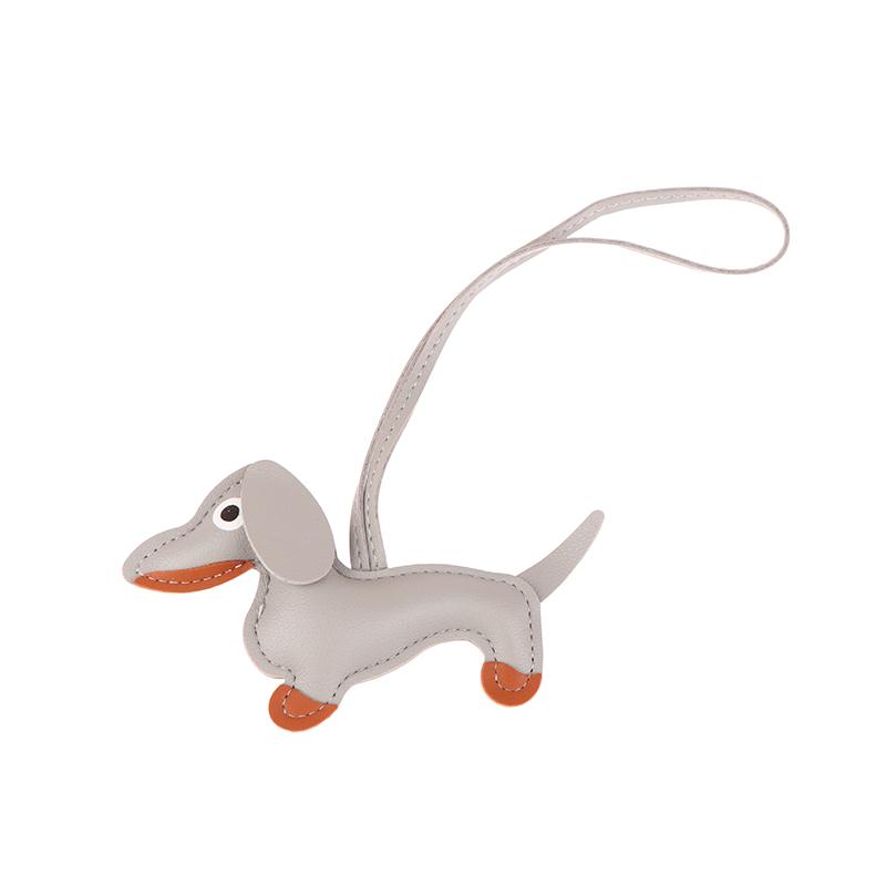 1Pc Men'S Car Dachshund Keychain Pu Leather Dog Keychains  For Women