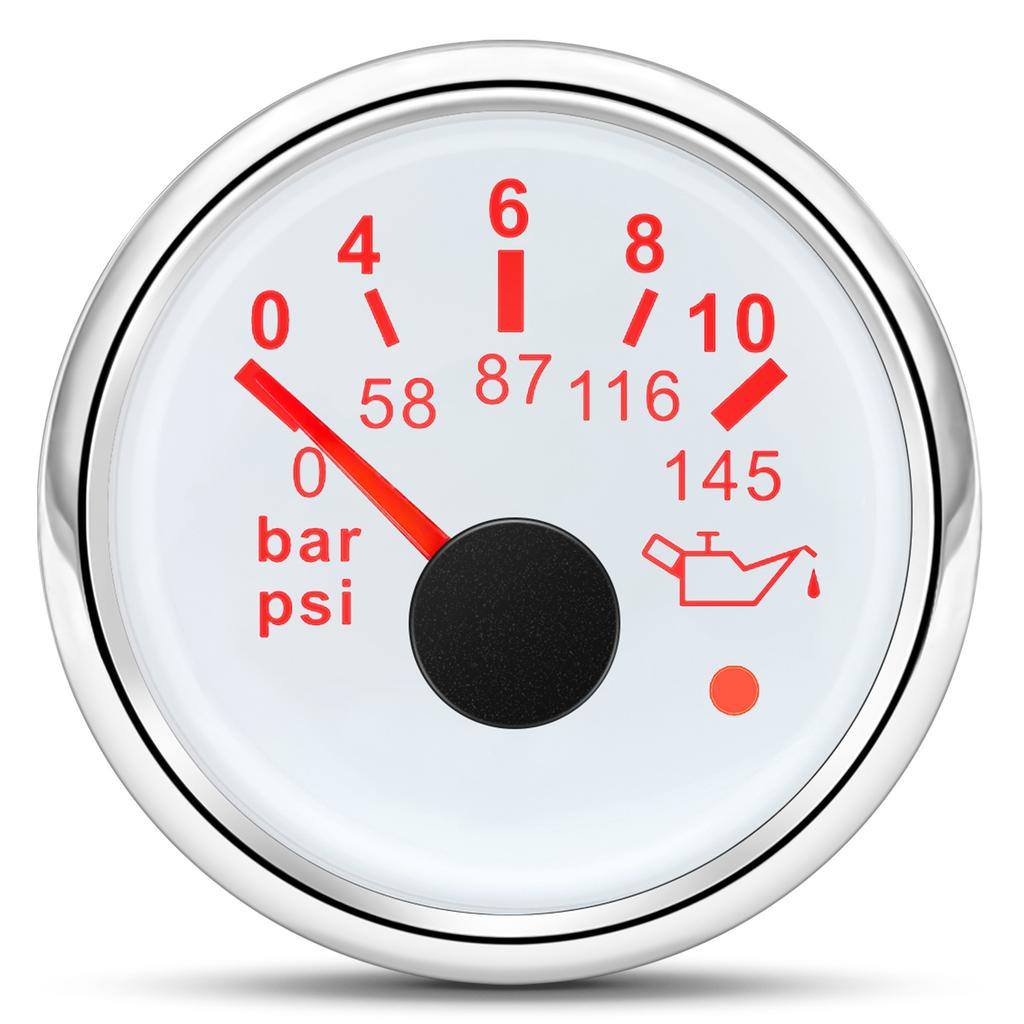 52mm Car Engine Automotive Pressure Gauge Red Backlight Detector Kit Tester Oil Warning Devices Car Pressure Gauge 0-5-10bar