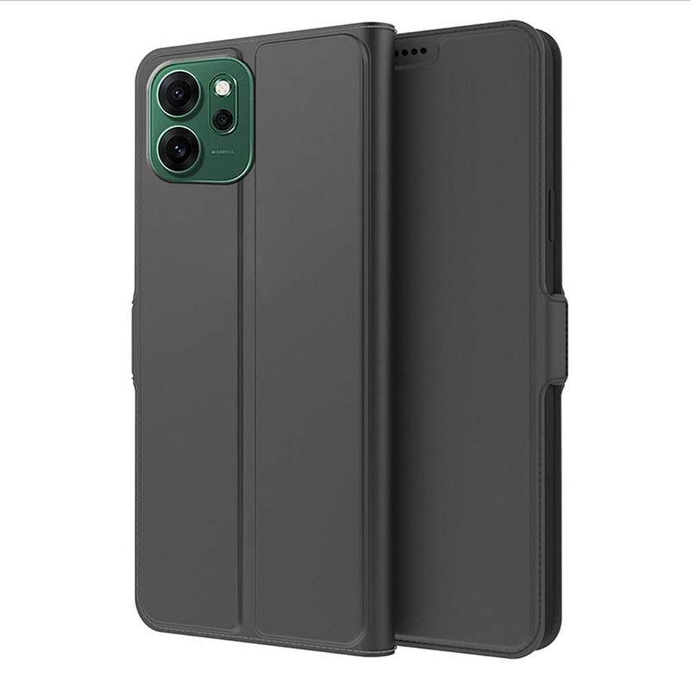 

For Oppo Reno14 F 5G Case Shockproof TPU Inner Shell Leather Phone Cover Card Slot Black