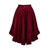 Women's Solid Color Fashionable Ruffled Velvet A-line Skirt