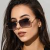 New Metal Small Sunglasses Women Men Rectangle Trendy Vintage Brand Designer Hip Hop Square Sun Glasses Female Eyewear Uv400
